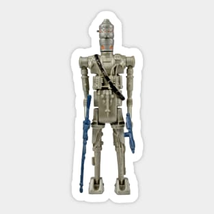 Vintage Scary Robot, white border Sticker